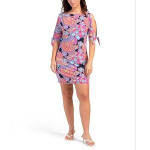 NWT Trina by Trina Turk Vinet Mod Floral Tie Sleeve Dress Size Small